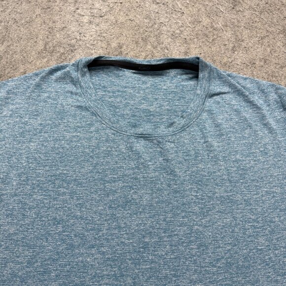 Lululemon Training T-Shirt Men XL Blue Short Sleeve Crew Neck 48" x 29" b027 - Picture 1 of 11